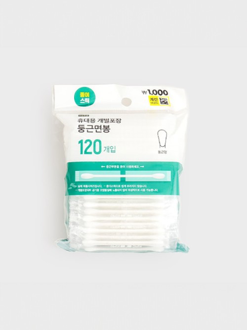 คอตตอนบัดสีขาวบรรจุแยก 120 ชิ้น (แบบทั่วไป)
