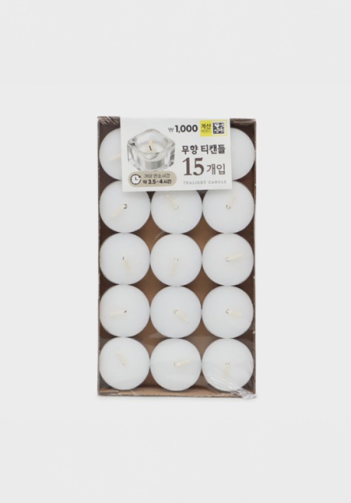 เทียนหอมสีขาว สำหรับตกแต่ง 15 ชิ้น