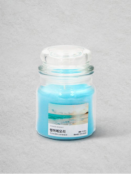 เทียนในขวดแก้วมีฝาปิดสี กลิ่นซัมเมอร์เมโมรี