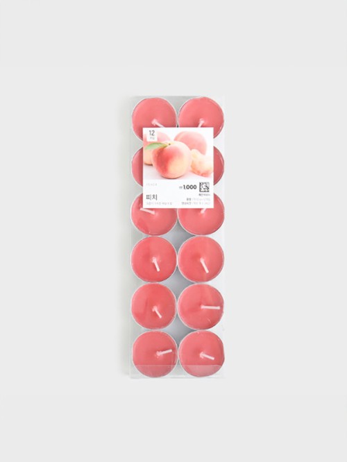 เทียนชา ขนาด 12 กรัม จำนวน 12 ชิ้น กลิ่นพีช (Peach Scent)