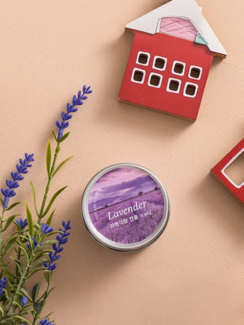 เทียนในกระป๋องขนาด 60 กรัม กลิ่นลาเวนเดอร์ (Lavender Scent)