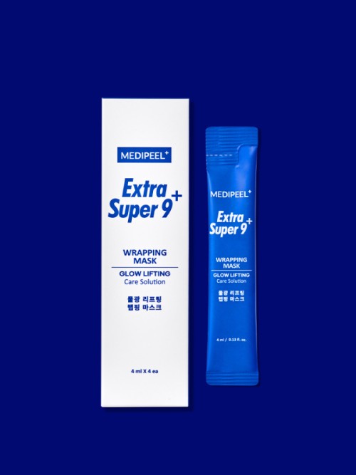 Medipeel Extra Super 9 Plus Water Glow Lifting Wrapping C030 มาสก์แผ่นน้ำกลูวลิฟติ้งเพิ่มความกระจ่างใส ขนาด 4 มล. x 4 ชิ้น