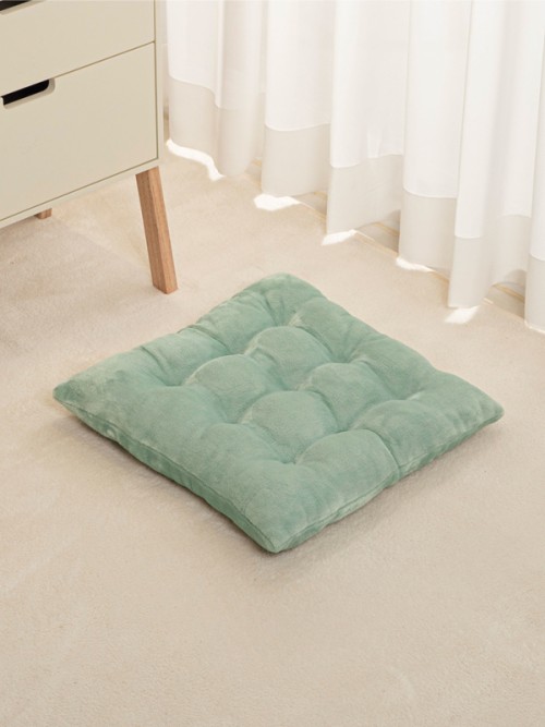 เบาะรองนั่งทรงสี่เหลี่ยมฝ้ายเนื้อนุ่ม 40X40 ซม. สีเขียว