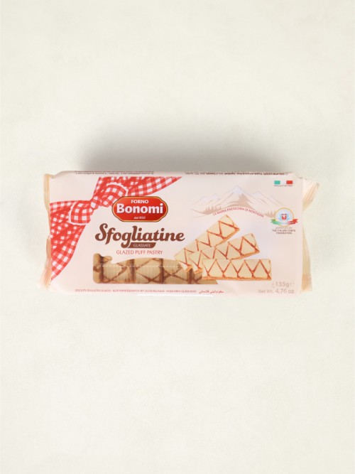 ขนมอบพาย Forno Bonomi รสแยมแอปริคอตทับบนแป้งพายเคลือบน้ำตาล 135กรัม