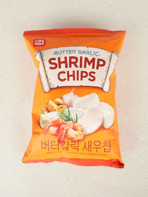 ขนมกุ้งทอดกรอบ Cosmos รสเนยกระเทียม 56 กรัม