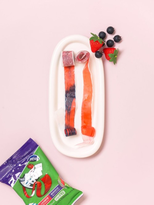 เยลลี่แบบม้วน Fruit O-LONG รสชาติหวานอมเปรี้ยว 42กรัม