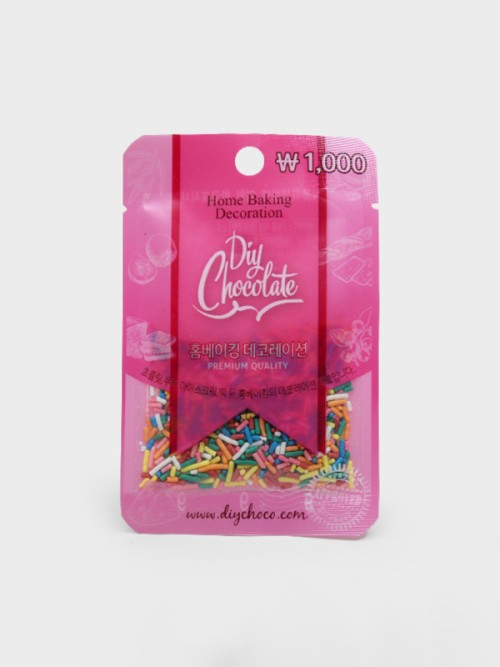 ท็อปปิ้ง ตกแต่งขนมปังหรือคุกกี้ แบบแท่ง สี Rainbow (20 กรัม)