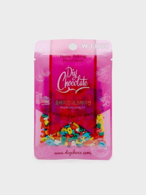 ท็อปปิ้ง ตกแต่งขนมปังหรือคุกกี้ รูป Sprinkle Alphabet สีพาสเทล (20 กรัม)