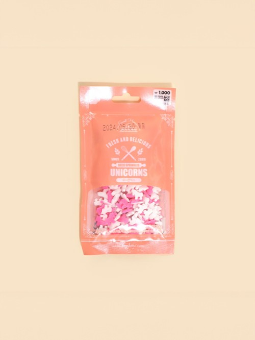 ท็อปปิ้ง ตกแต่งขนมปังหรือคุกกี้ รูป Unicorn ขนาดมินิ (20 กรัม)