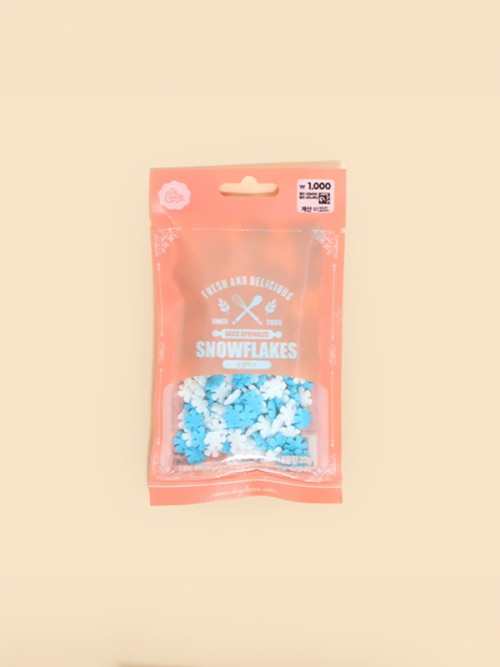ท็อปปิ้ง ตกแต่งขนมปังหรือคุกกี้ รูปSnow Flower (20 กรัม)