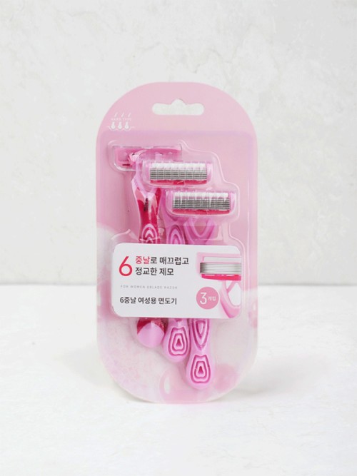 มีดโกน 6 ใบมีด สำหรับผู้หญิง 3 ชิ้น