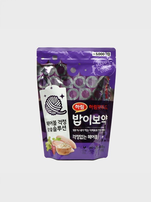 อาหารแมว Harim Babiboyak ไม่ต้องกังวลเรื่องก้อนขน (480 กรัม)