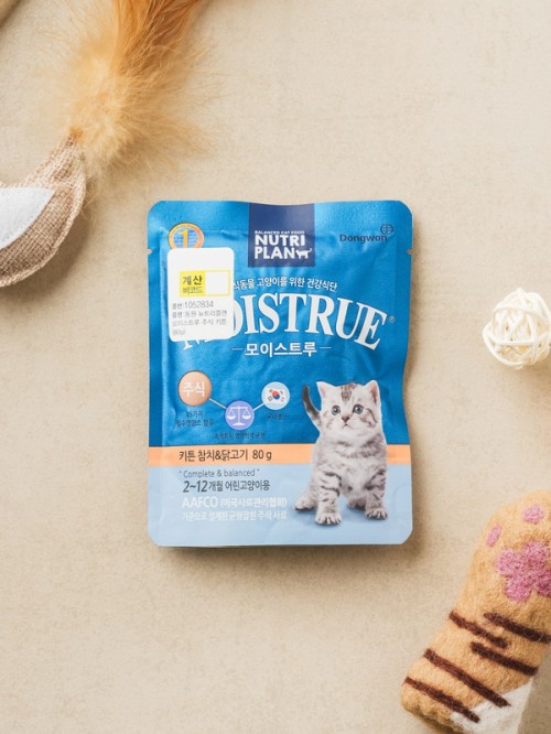 อาหารแมวแบบเปียก Dongwon Nutriplan Moisture สำหรับลูกแมว (80กรัม)