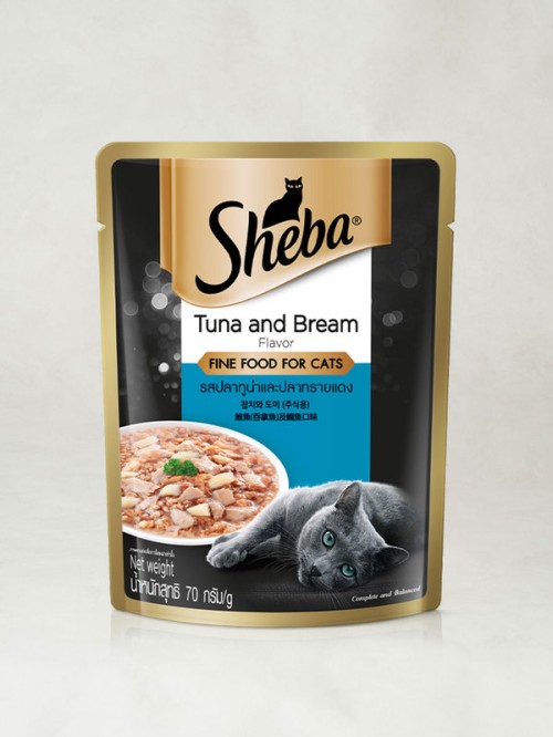 อาหารแมว Sheba รสทูน่าและปลากะพงขาว 70 กรัม