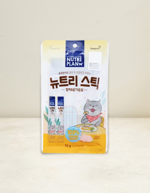 อาหารแมว Dongwon Nutristic รสทูน่าและอกไก่ (14กรัม X 5ชิ้น)