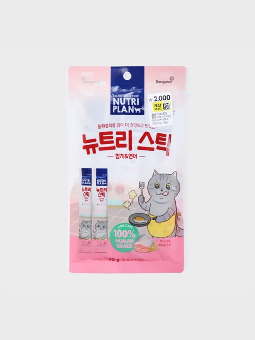 อาหารแมว Dongwon Nutristic รสทูน่าและแซลม่อน (14กรัม X 5ชิ้น)