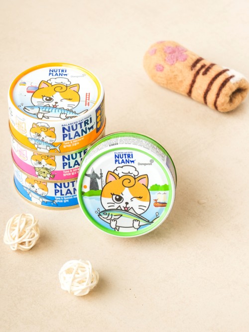 อาหารแมว Dongwon Nutriplan รสปลาทูน่าและปลากะพง (90กรัม)