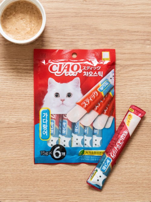 อาหารแมว Inaba Ciao Stick รสปลาทู (15กรัม X 6ชิ้น)