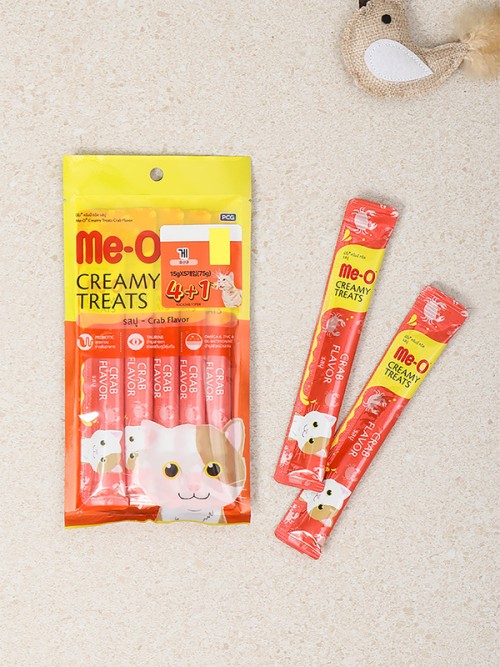 Me-o Creamy Treats รสปู สำหรับแมว (5 ชิ้น) (75 กรัม)