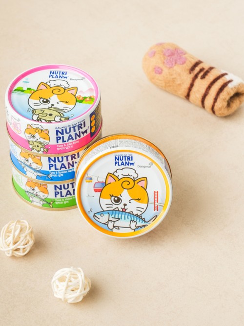 อาหารแมว Dongwon Nutriplan รสปลาทูน่าและปลาซาบะ (90กรัม)