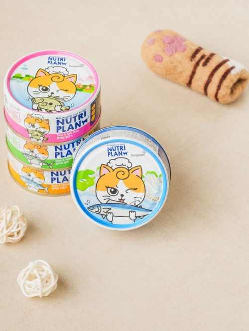 อาหารแมว Dongwon Nutriplan รสปลาทูน่าและปลาไหลสามชั้น (90กรัม)