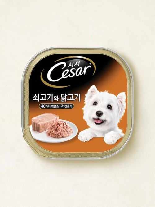 อาหารสุนัข Cesar เนื้อวัวและเนือไก่ 100 กรัม