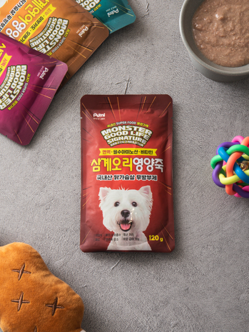 อาหารโจ๊กลูกสุนัข Monster Good Life (ซัมเกทังและเป็ด) (120 กรัม)