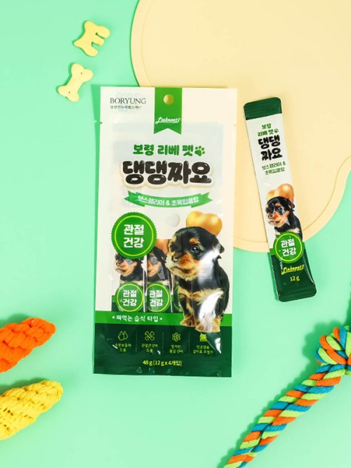 อาหารทานเล่น Boryeong Dangdangjjayo (เสริมข้อต่อของสุนัข)  (12gx4ชิ้น)