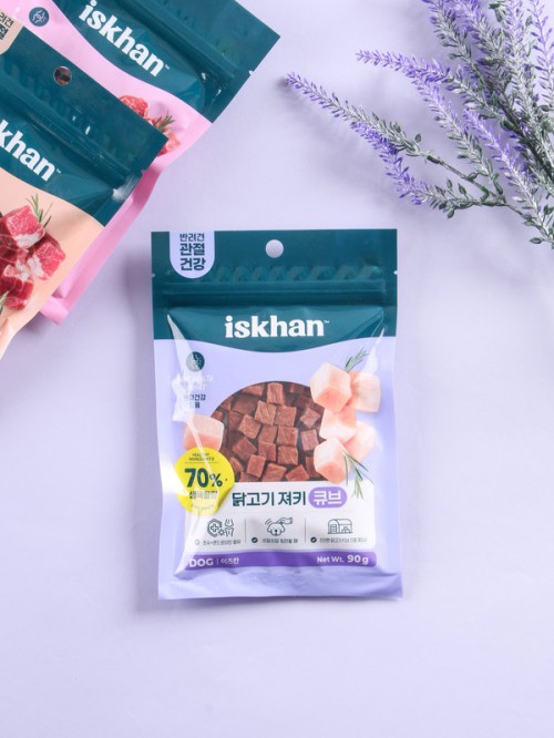 อาหารสุนัข Iskhan เนื้อไก่ Cube Jerky(90 กรัม)