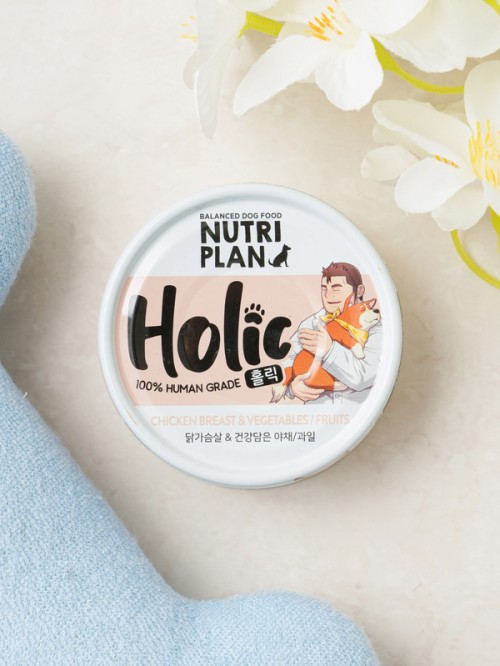 อาหารทานเล่น เนื้ออกไก่และผัก Dongwon Nutriplan Holic (85 ก.) ของสัตว์เลี้ยง