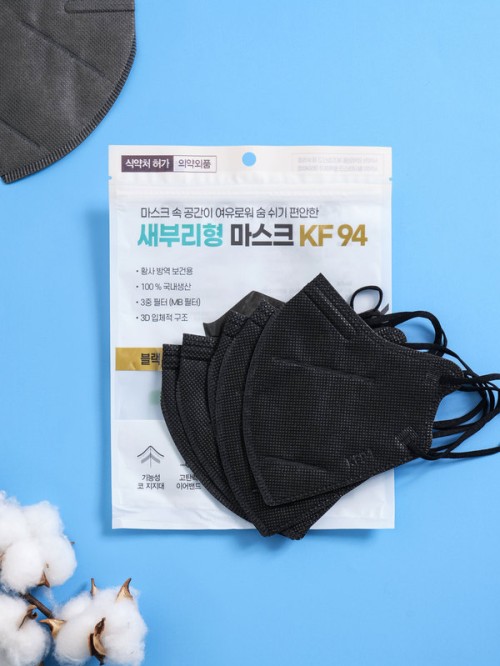 หน้ากากอนามัย ชัมโจอึน KF94 สีดำ 5 ชิ้น (ขนาดกลาง)