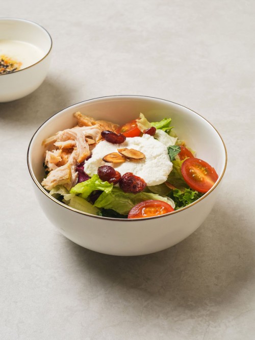 ชามบะหมี่ Bone China ขอบทอง (ขนาดประมาณ 15.5 เซนติเมตร)