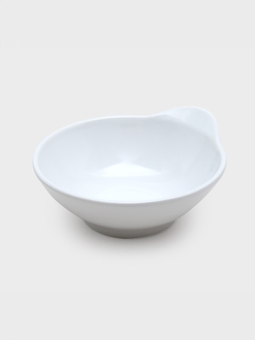ชามเมลามีนด้ามสีขาว (ขนาดประมาณ 11.5 ซม.)