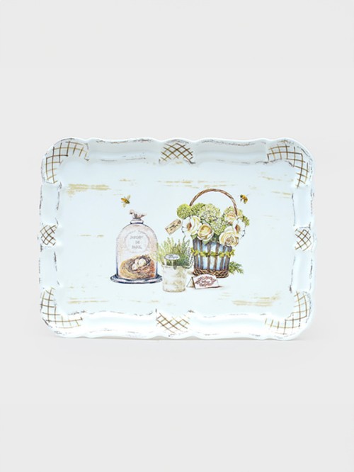 HB Flower Garden ถาดขอบโบราณ (33 X 23.5 ซม.)