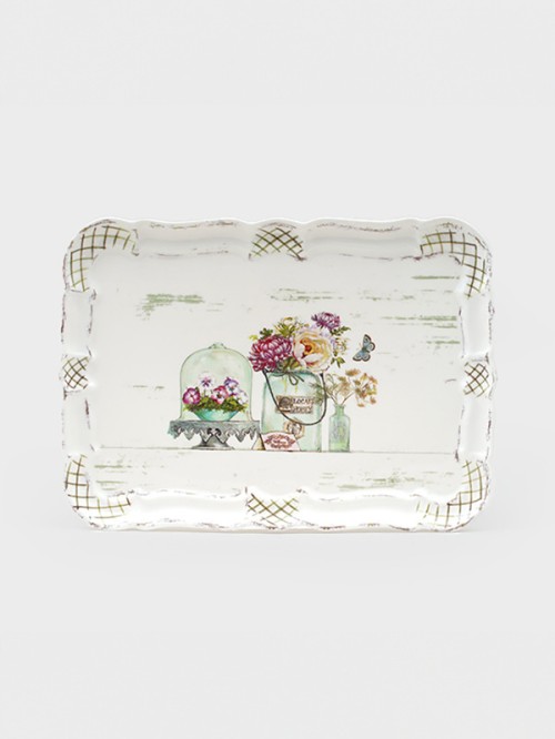 HB Flower Garden ถาดขอบโบราณ (33 X 23.5 ซม.)