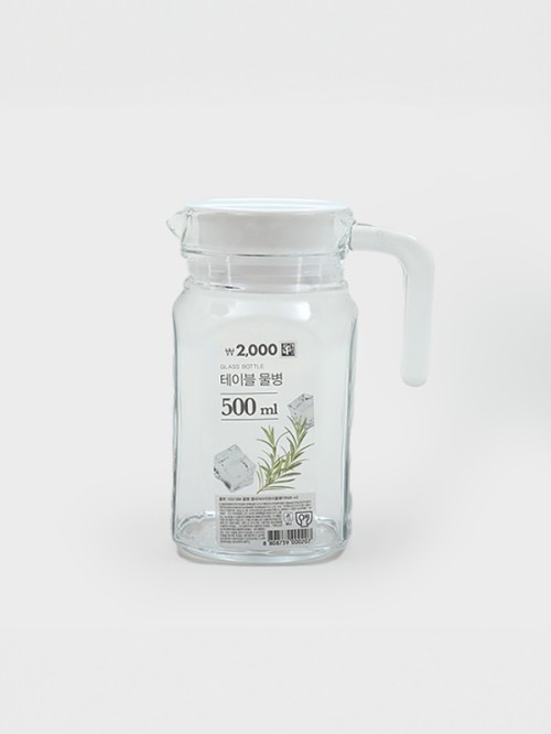ขวดน้ำแก้วทรงเหลี่ยมใส (ประมาณ 500 มล.)