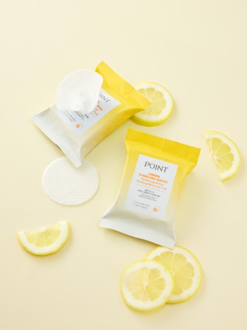 แผ่นเช็ดเครื่องสำอาง ปากและดวงตา Point Lemon Carbonated Water ขนาด 35 ชิ้น