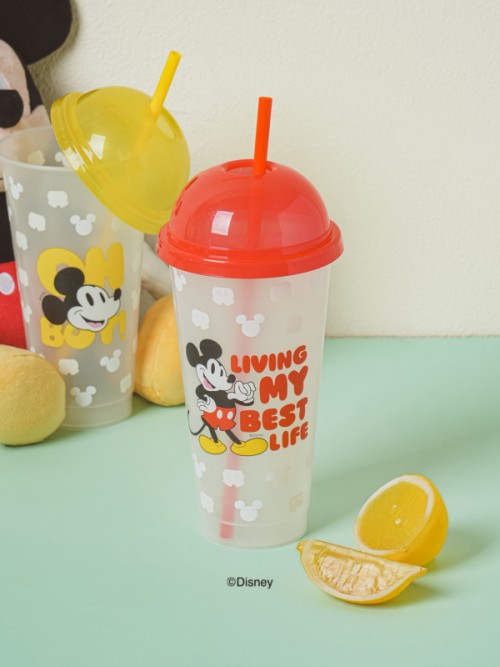 แก้วหลอด Disney Mickey Friends สีเปลี่ยนตามอุณหภูมิ PP (ประมาณ 740 มล.)