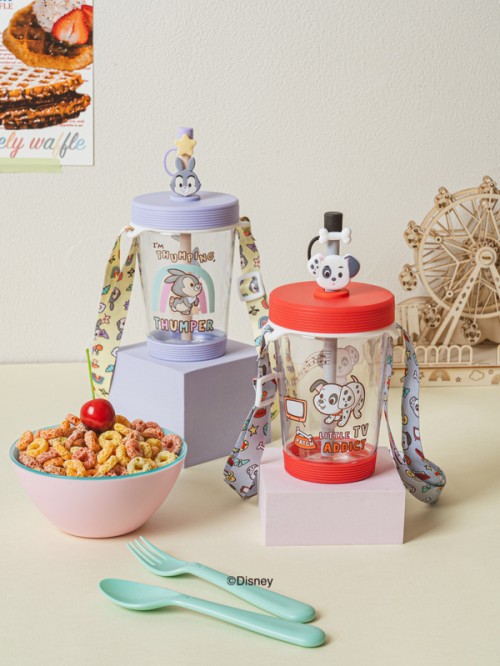 แก้วพร้อมหลอด Disney Animals พร้อมสายรัดตกแต่ง (ประมาณ 500 มล.)