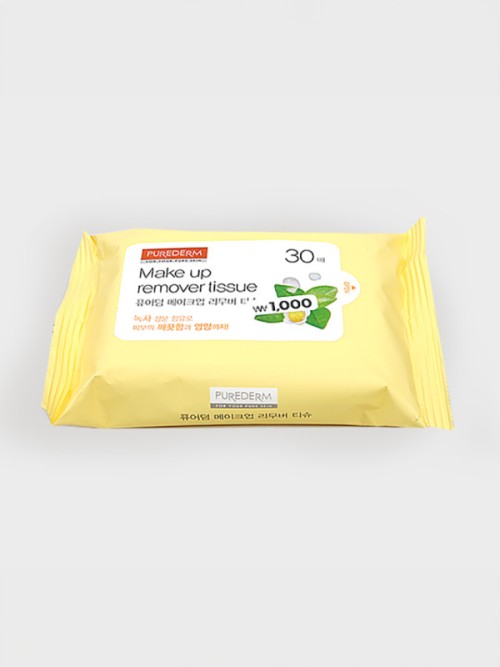 ทิชชู่เช็ดเครื่องสำอาง Purederm 1020 (30 แผ่น)