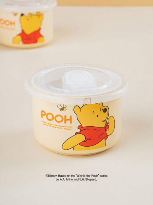 Disney Winnie the Pooh ถาดเซรามิกทรงกลม (เล็ก/เหลือง)