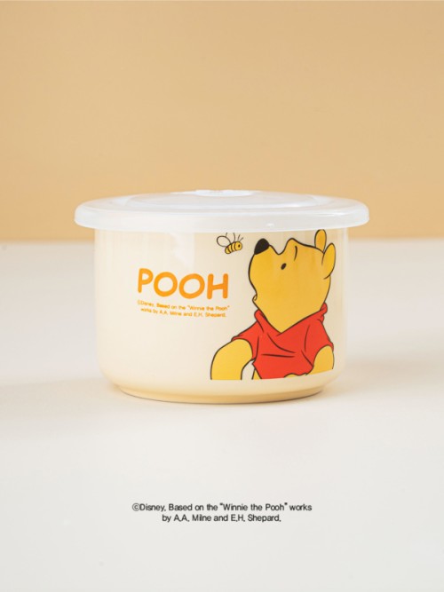 Disney Winnie the Pooh ถาดเซรามิกทรงกลม (เล็ก/เหลือง)