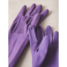 ถุงมือยาง (เล็ก) (สีม่วง)