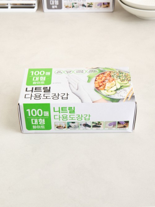 ถุงมือ 100 ชิ้น (ใหญ่/ขาว)