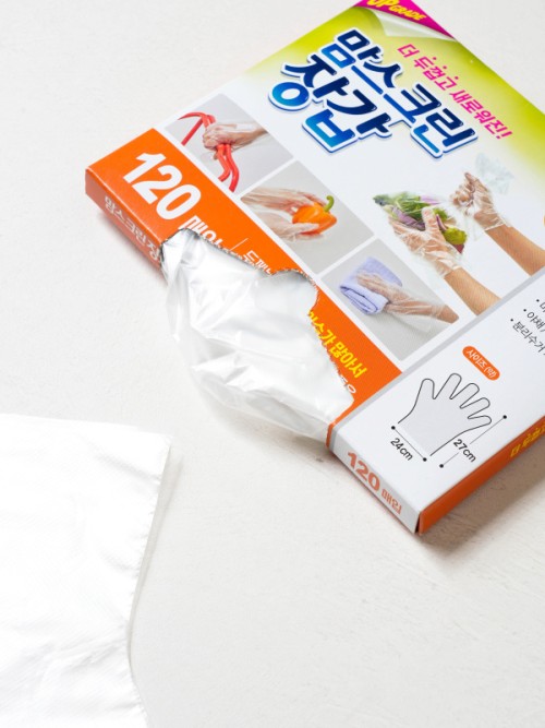 ถุงมือ 120 ชิ้น (แบบประหยัด HDPE)