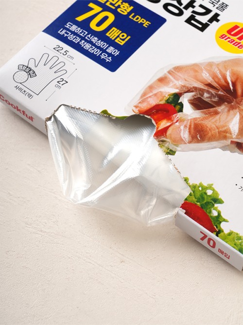 ถุงมืออนามัย New Cookful 70 ชิ้น (LDPE)