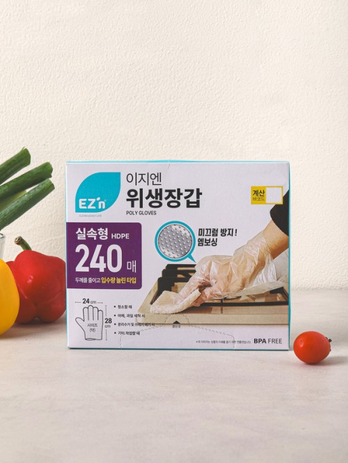 ถุงมืออนามัย EZn 240 ชิ้น (HDPE)