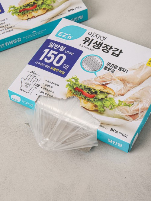 ถุงมืออนามัย EZn 150 ชิ้น (ชนิดทั่วไป LDPE)