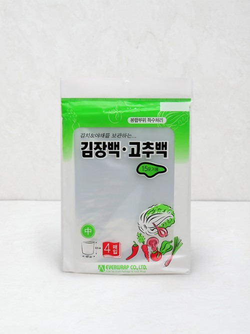 ถุงพลาสติกสำหรับทำกิมจิ (4 ชิ้น) ขนาดกลาง