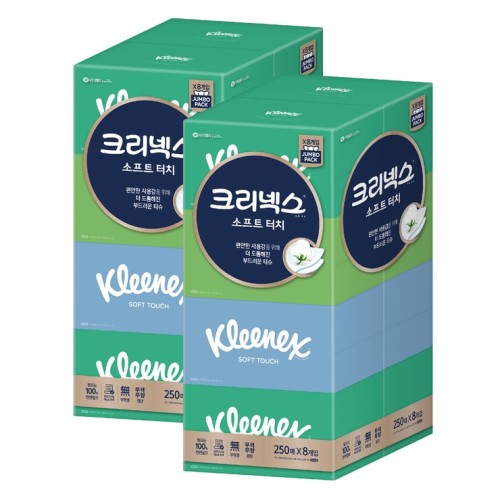 กระดาษทิชชู่ Kleenex Soft Touch 250 แผ่น x 8x 2 แพ็ค